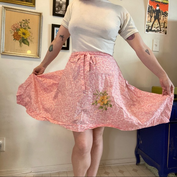 Cottagecore Embroidered Wrap Skirt - Picture 2 of 5